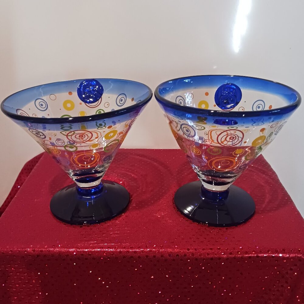 Kosta Boda Royal Caribbean Martini Glasses